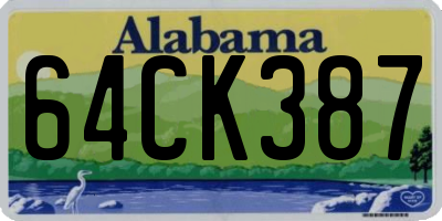 AL license plate 64CK387