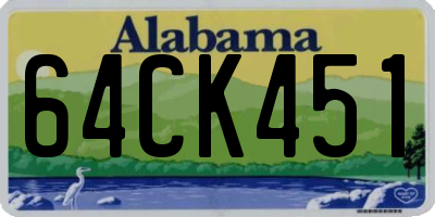 AL license plate 64CK451