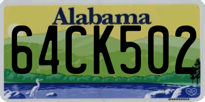 AL license plate 64CK502