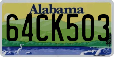 AL license plate 64CK503