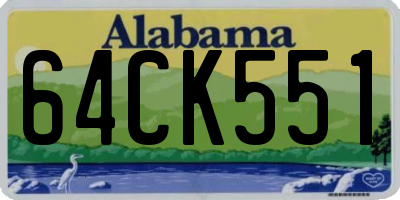 AL license plate 64CK551