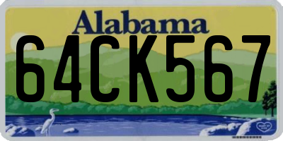 AL license plate 64CK567