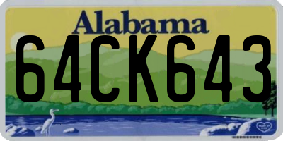 AL license plate 64CK643