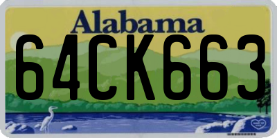 AL license plate 64CK663