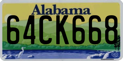 AL license plate 64CK668