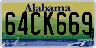 AL license plate 64CK669