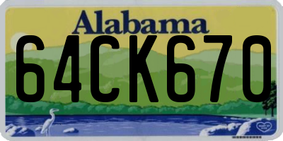 AL license plate 64CK670