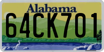 AL license plate 64CK701