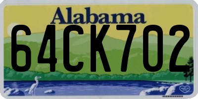 AL license plate 64CK702
