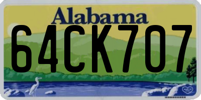 AL license plate 64CK707