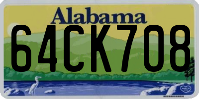 AL license plate 64CK708