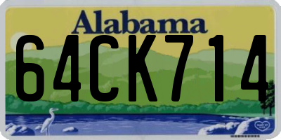 AL license plate 64CK714