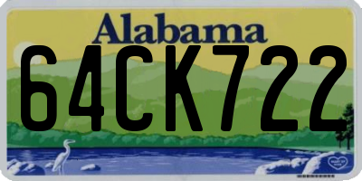 AL license plate 64CK722