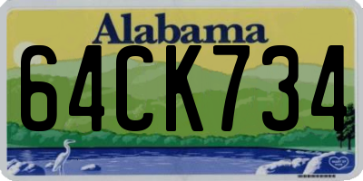 AL license plate 64CK734