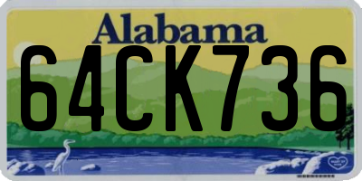 AL license plate 64CK736