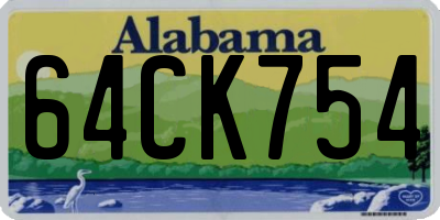 AL license plate 64CK754