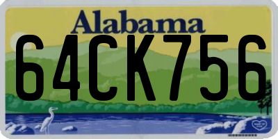 AL license plate 64CK756