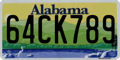 AL license plate 64CK789