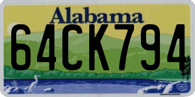 AL license plate 64CK794