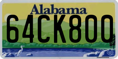 AL license plate 64CK800