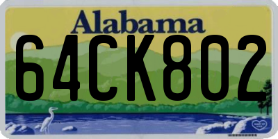AL license plate 64CK802