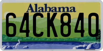 AL license plate 64CK840