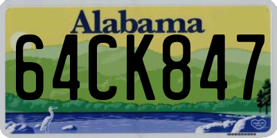 AL license plate 64CK847