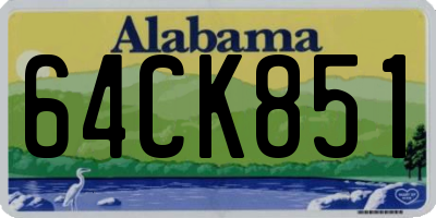 AL license plate 64CK851