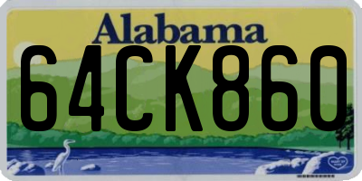 AL license plate 64CK860