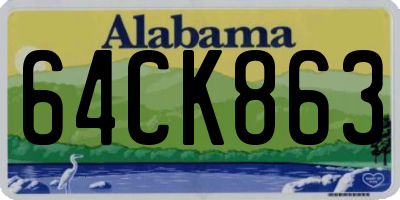 AL license plate 64CK863