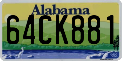 AL license plate 64CK881