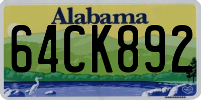 AL license plate 64CK892