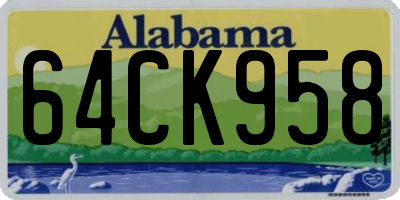 AL license plate 64CK958