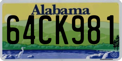 AL license plate 64CK981