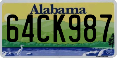 AL license plate 64CK987