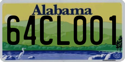 AL license plate 64CL001