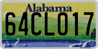 AL license plate 64CL017