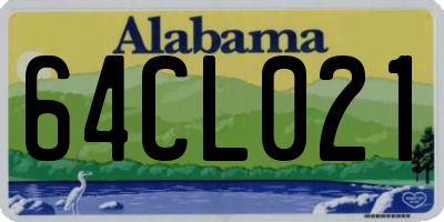 AL license plate 64CL021