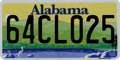 AL license plate 64CL025