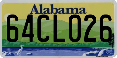AL license plate 64CL026