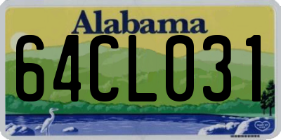 AL license plate 64CL031
