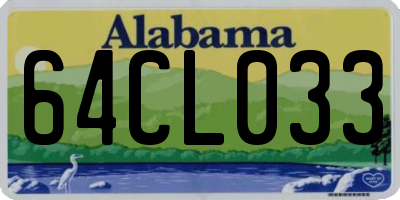 AL license plate 64CL033