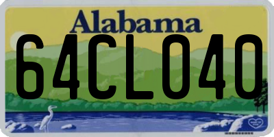 AL license plate 64CL040