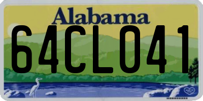 AL license plate 64CL041