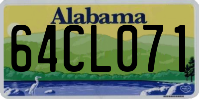 AL license plate 64CL071