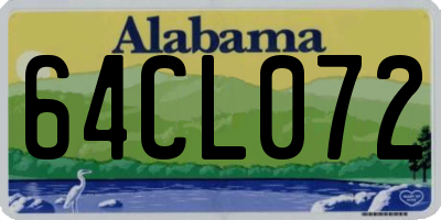 AL license plate 64CL072