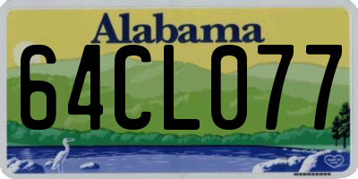 AL license plate 64CL077