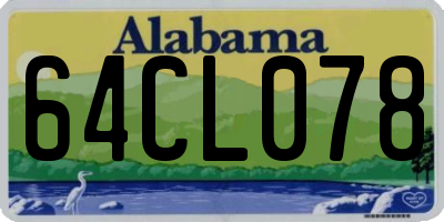 AL license plate 64CL078