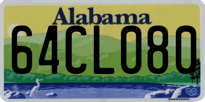 AL license plate 64CL080