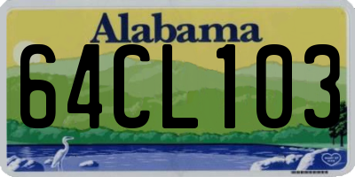 AL license plate 64CL103